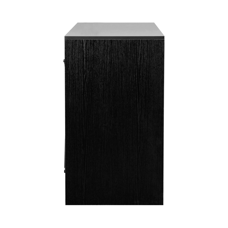 Pemberly Row Set of 2 5-Drawer & 6-Drawer Dressers in Black