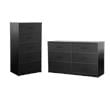 Pemberly Row Set of 2 5-Drawer & 6-Drawer Dressers in Black