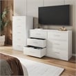 Pemberly Row Set of 2 5-Drawer & 8-Drawer Dressers in White
