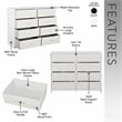 Pemberly Row Set of 2 5-Drawer & 8-Drawer Dressers in White