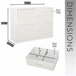 Pemberly Row Set of 2 5-Drawer & 8-Drawer Dressers in White