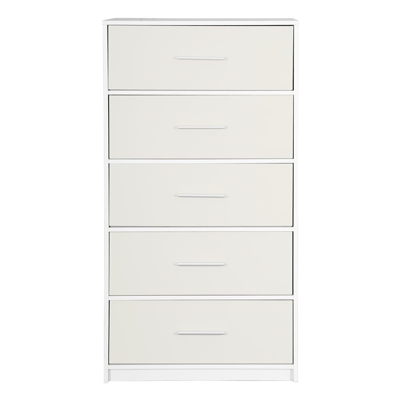 Pemberly Row Set of 2 5-Drawer & 8-Drawer Dressers in White