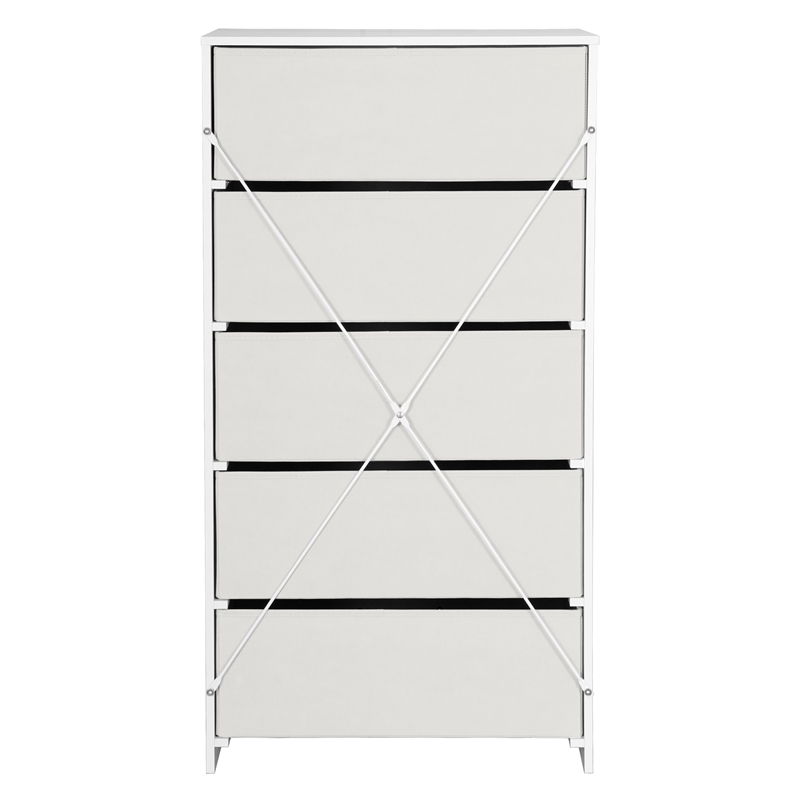 Pemberly Row Set of 2 5-Drawer & 6-Drawer Dressers in White