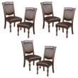 Pemberly Row Traditional Wood Dining Side Chair in Brown Cherry (Set of 6)