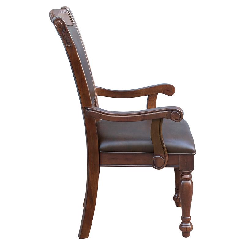 Pemberly Row Wood Dining Side & Arm Chairs in Brown Cherry (Set of 6)