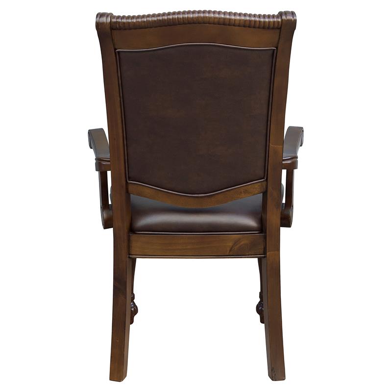 Pemberly Row Wood Dining Side & Arm Chairs in Brown Cherry (Set of 8)