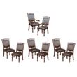 Pemberly Row Wood Dining Side & Arm Chairs in Brown Cherry (Set of 8)