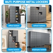 Pemberly Row Metal Locker with 18 Doors for School & Employees in Dark Gray