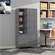 Pemberly Row Metal Locker with 18 Doors for School & Employees in Dark Gray
