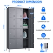 Pemberly Row Metal 12 Door lockers for Multi-purpose Use in Dark Grey