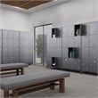 Pemberly Row Metal 12 Door lockers for Multi-purpose Use in Dark Grey