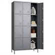 Pemberly Row Metal 12 Door lockers for Multi-purpose Use in Dark Grey