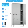 Pemberly Row Metal 6 Door Lockers for Multi-purpose Use in Light Gray