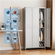Pemberly Row Metal 6 Door Lockers for Multi-purpose Use in Light Gray