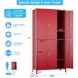 Pemberly Row Metal 6 Door Lockers for Multi-purpose Use in Red