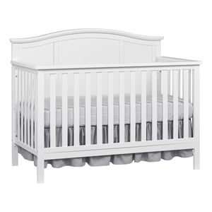 Pemberly Row Wood 4 In 1 Convertible Crib in Snow White Finish