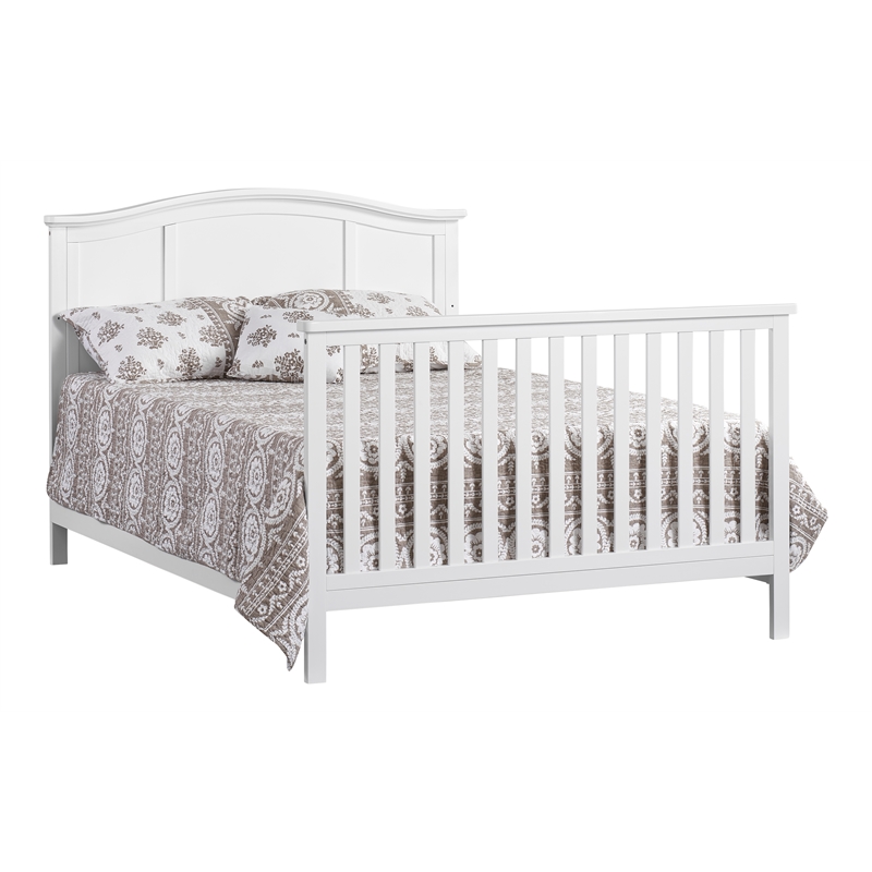 Pemberly Row Wood Full Bed Conversion Kit in Snow White Finish