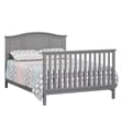 Pemberly Row Wood 4 In 1 Convertible Crib in Dove Gray Finish