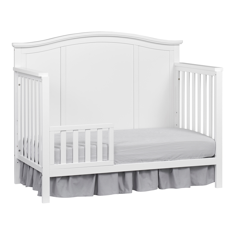 Pemberly Row Contemporary Wood Guard Rail in Snow White Finish