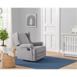 Pemberly Row Wood and Fabric Swivel Glider & Recliner in Gray