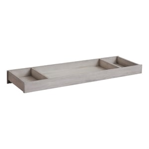 Pemberly Row Modern Wood Changing Topper in Stone Wash Gray Finish