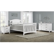 Pemberly Row Modern Wood Full Bed Conversion Kit in White Finish