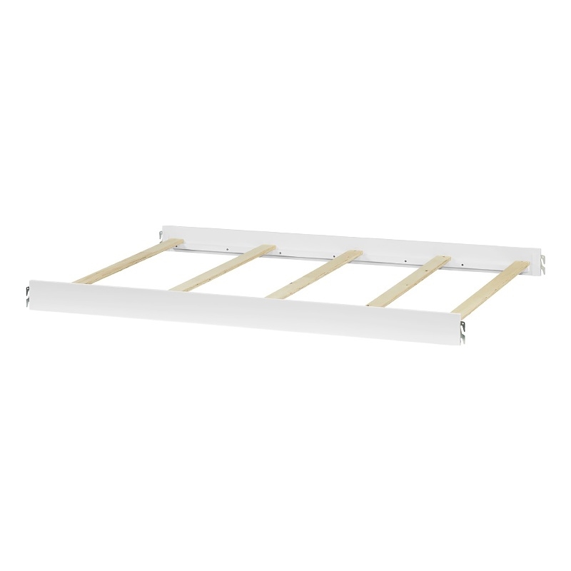 Pemberly Row Modern Wood Full Bed Conversion Kit in White Finish