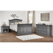 Pemberly Row Wood Full Bed Conversion Kit in Graphite Gray Finish