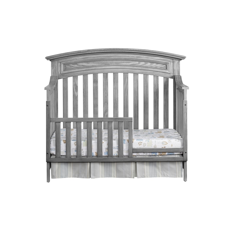 Pemberly Row Wood Toddler Guard Rail in Graphite Gray Finish