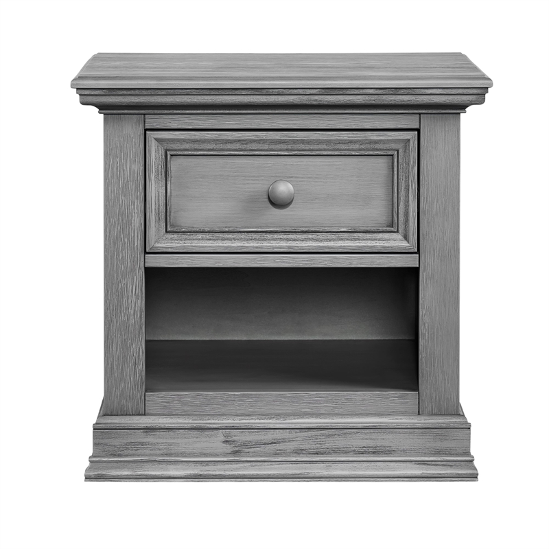 Pemberly Row Modern 1-Drawer Wood Nightstand in Graphite Gray