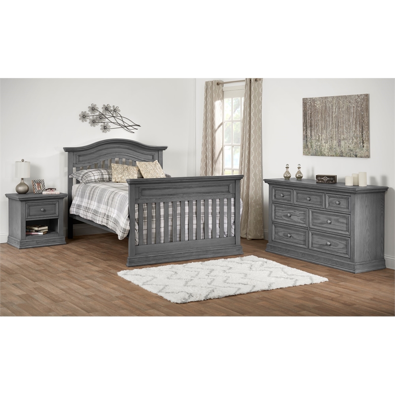 Pemberly Row Modern 1-Drawer Wood Nightstand in Graphite Gray