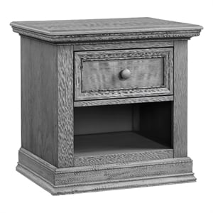 Pemberly Row Modern 1-Drawer Wood Nightstand in Graphite Gray