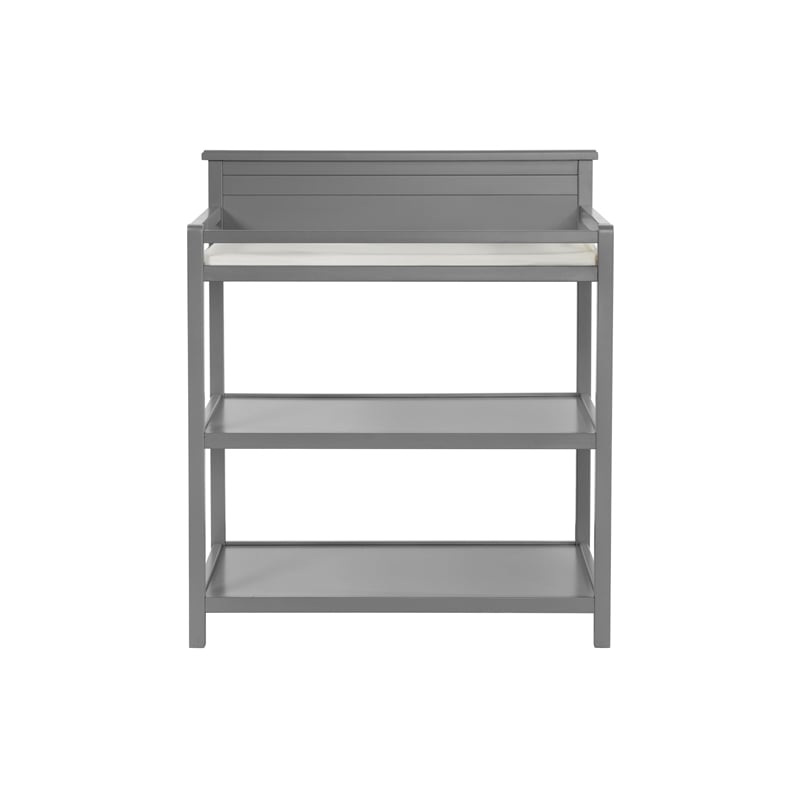 Pemberly Row Modern Wood Changing Station in Dove Gray Finish