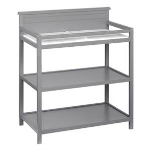 Pemberly Row Modern Wood Changing Station in Dove Gray Finish