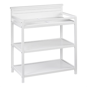 Pemberly Row Modern Wood Changing Station in Snow White Finish