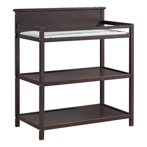 Pemberly Row Modern Wood Changing Station in Espresso Finish