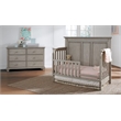 Pemberly Row Wood Toddler Guard Rail in Stone Wash Gray Finish