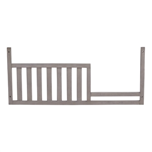 Pemberly Row Wood Toddler Guard Rail in Stone Wash Gray Finish