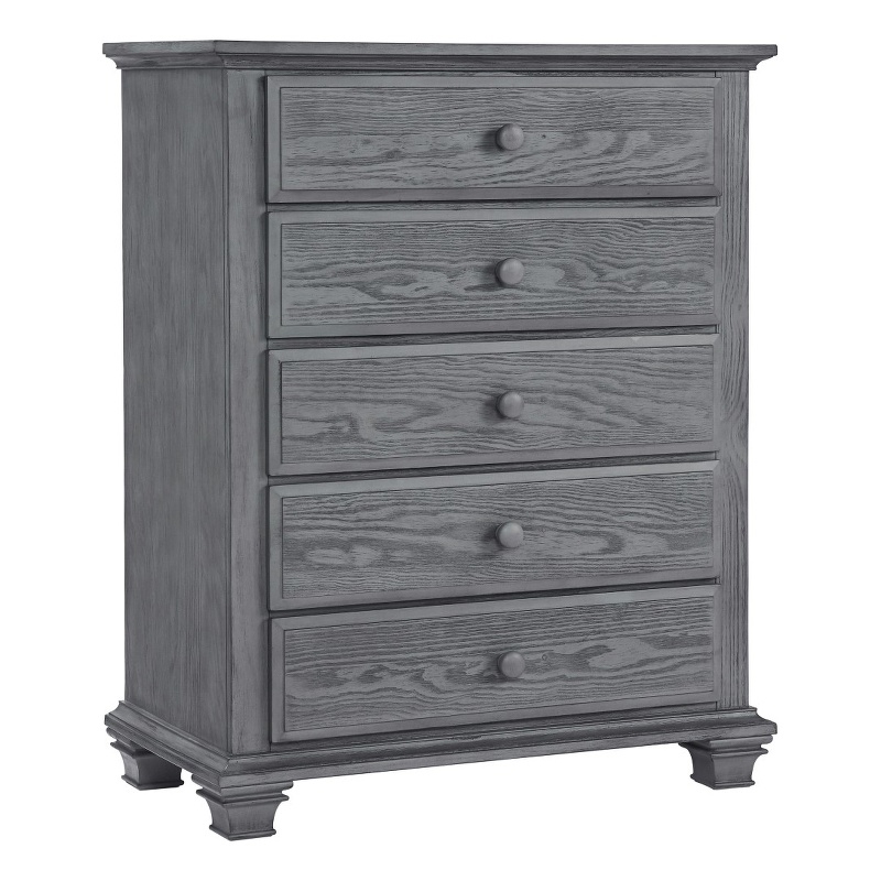 Pemberly Row Modern 5-Drawer Wood Chest in Graphite Gray Finish