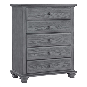 Pemberly Row Modern 5-Drawer Wood Chest in Graphite Gray Finish
