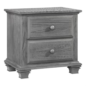 Pemberly Row Modern 2-Drawer Wood Nightstand in Graphite Gray