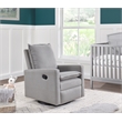 Pemberly Row Wood and Fabric Swivel Glider & Recliner in Gray