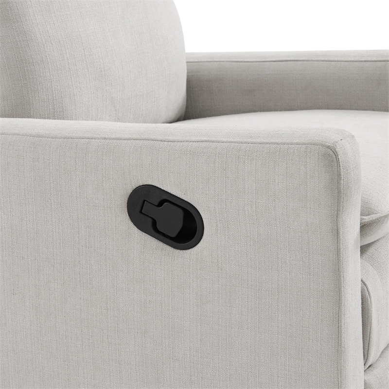 Pemberly Row Wood and Fabric Swivel Glider & Recliner in Sand Beige