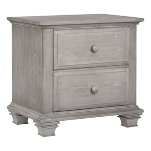 Pemberly Row Modern 2-Drawer Wood Nightstand in Stone Wash Gray