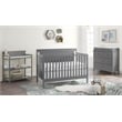 Pemberly Row Wood 4 In 1 Convertible Crib in Dove Gray Finish