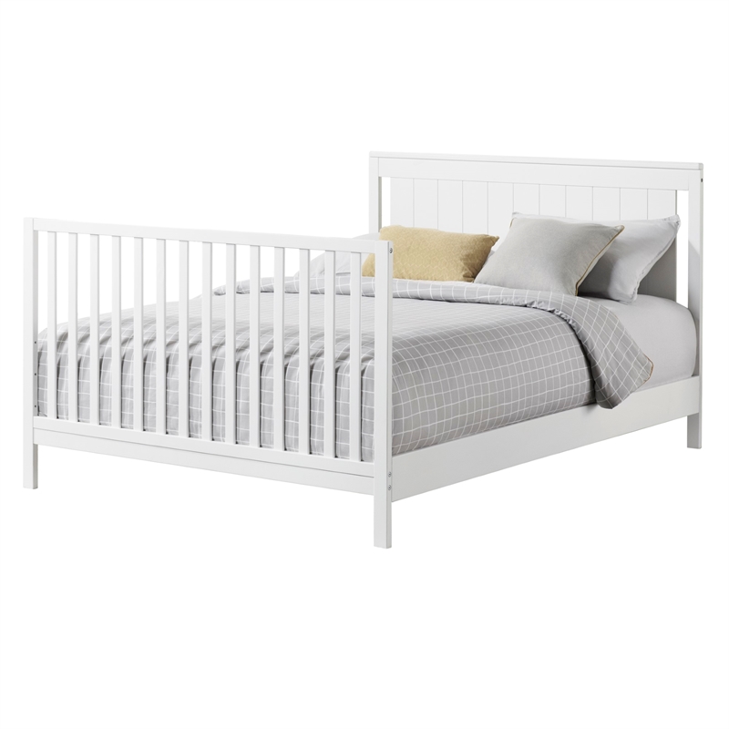Pemberly Row Wood 4 In 1 Convertible Crib in Snow White Finish