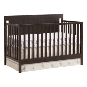 Pemberly Row Wood 4 In 1 Convertible Crib in Espresso Finish