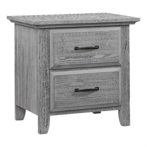 Pemberly Row Modern 2-Drawer Wood Nightstand in Graphite Gray