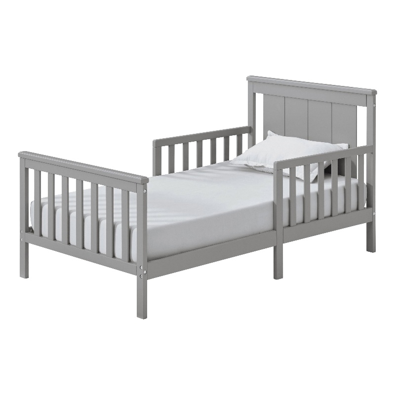 Pemberly Row Contemporary Wood Toddler Bed in Dove Gray Finish