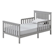 Pemberly Row Contemporary Wood Toddler Bed in Dove Gray Finish